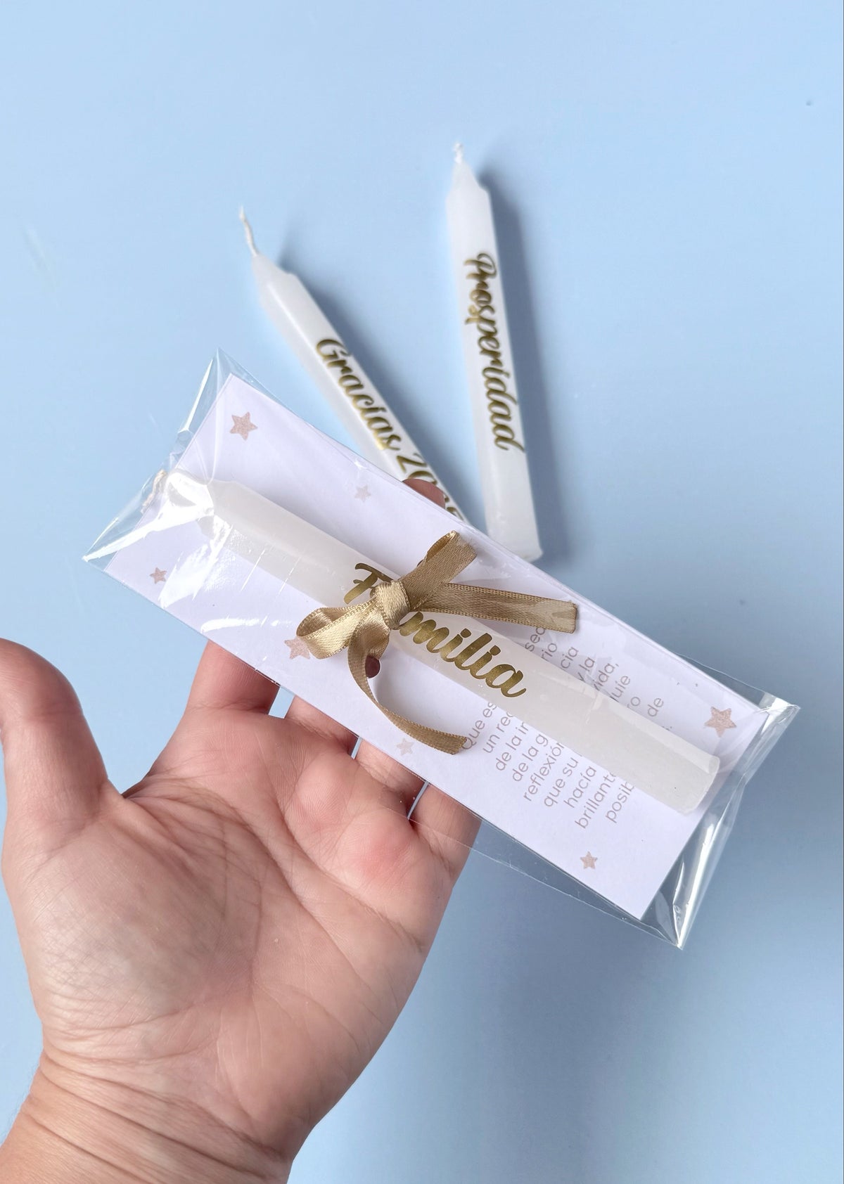 Vela blanca individual personalizada