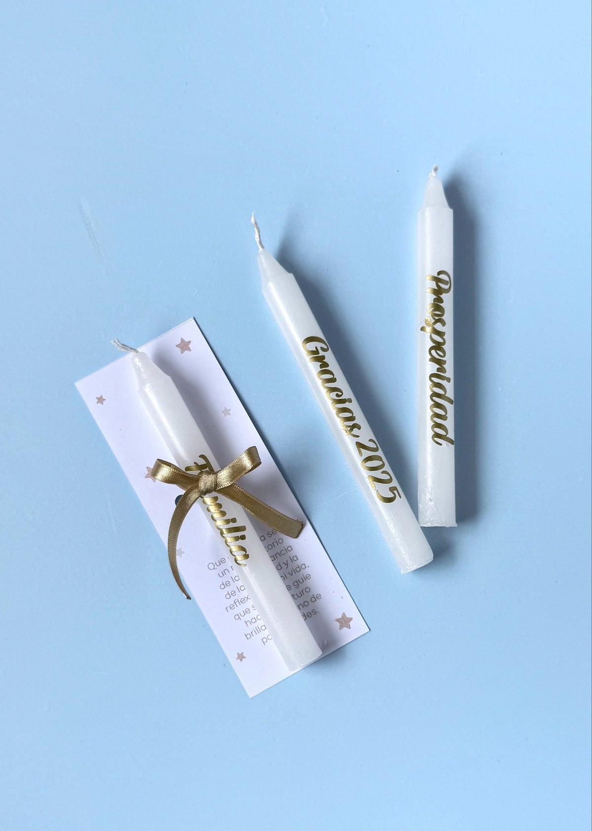 Vela blanca individual personalizada