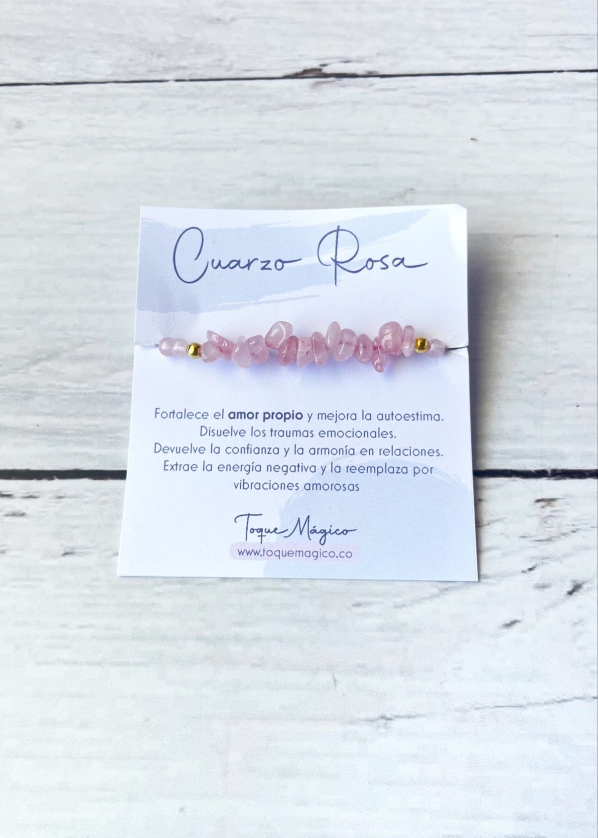 pulsera cuarzo rosa