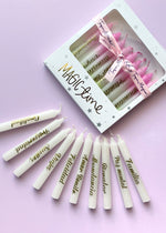 Caja x 10 velas navideñas con deseos - Blancas