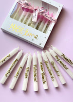 Caja x 10 velas navideñas con deseos - Blancas