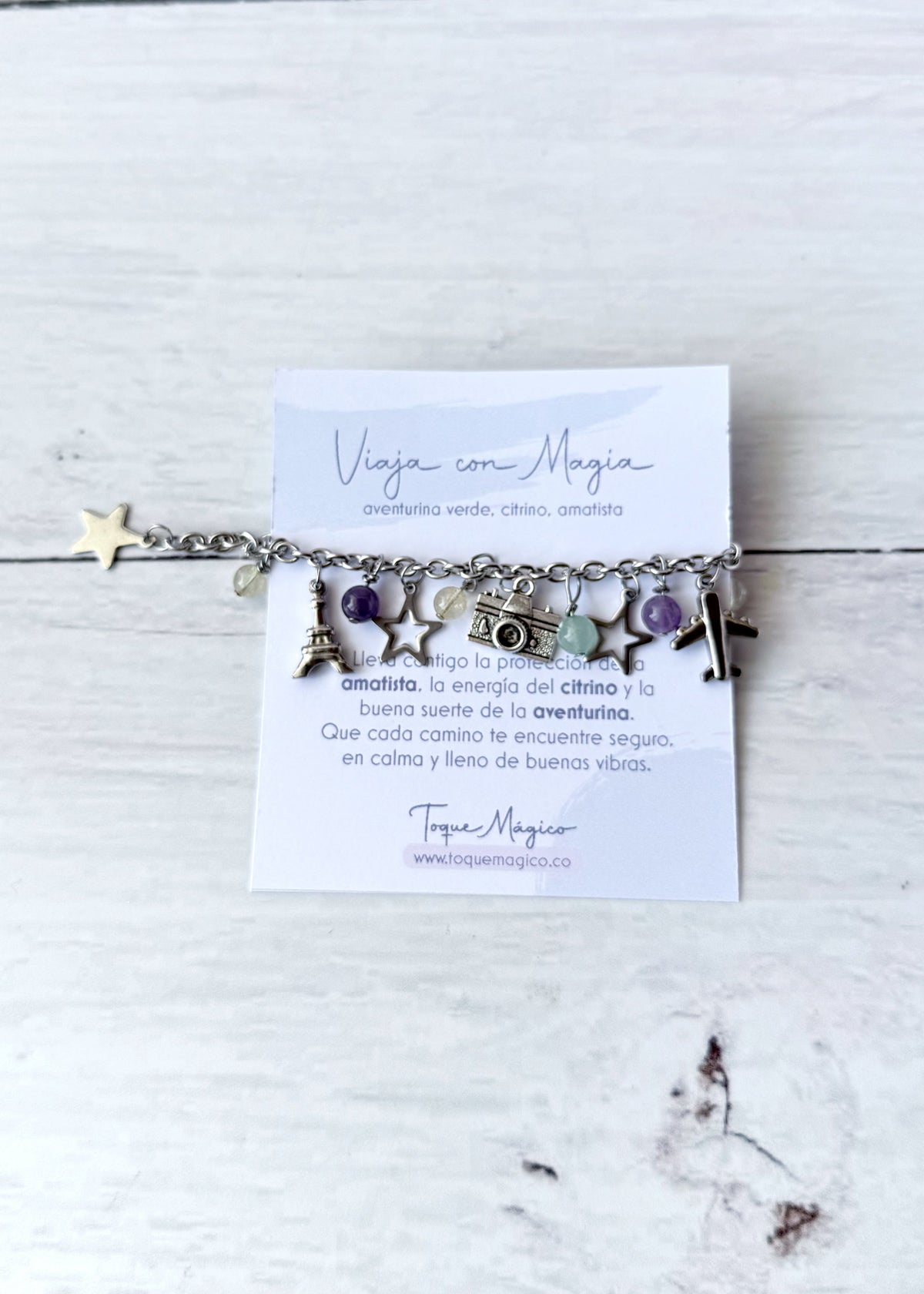 pulsera con charms de viaje