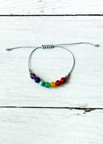 Pulsera 7 chakras - hilo gris