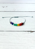 Pulsera 7 chakras - hilo gris