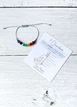 Pulsera 7 chakras - hilo gris