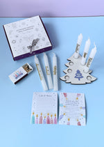 7 Velas navideñas personalizadas con base en forma de arbolito